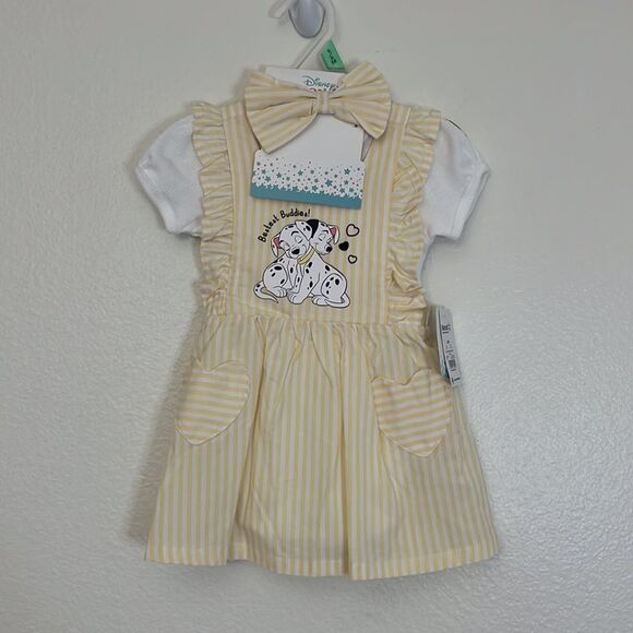 Disney Baby Pinafore Dresses x3 Mini Mouse, Pluto, 101 Dalmatians, lion king - Picture 13 of 14